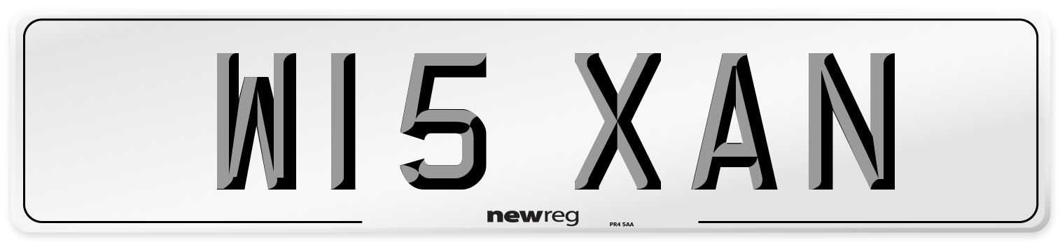 W15 XAN Number Plate from New Reg